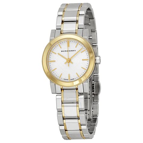 Ladies Burberry Silver 26mm Dial Two Tone Stainless Steel 